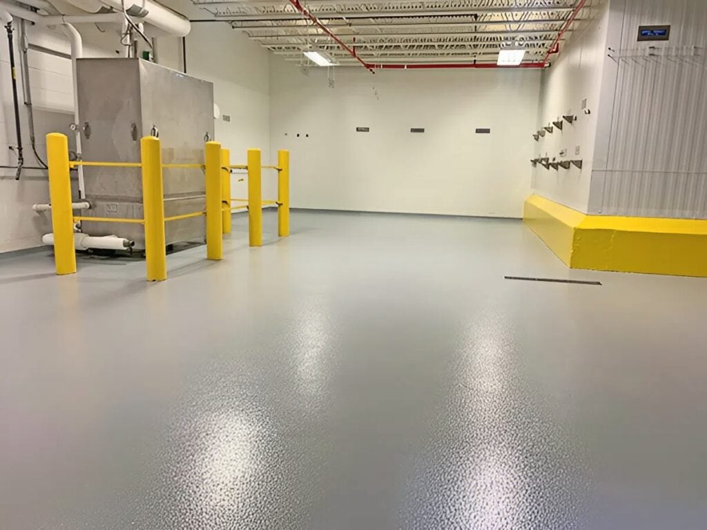 Industrial facility interior with protective coatings applied by an industrial painter in Tampa, FL