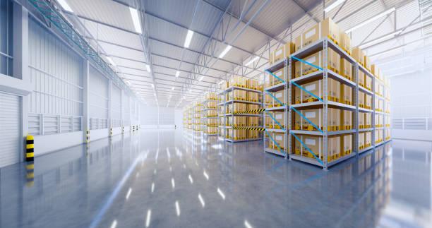 Modern warehouse with polished concrete floors and durable finishes by an industrial painter in Pasco County, FL