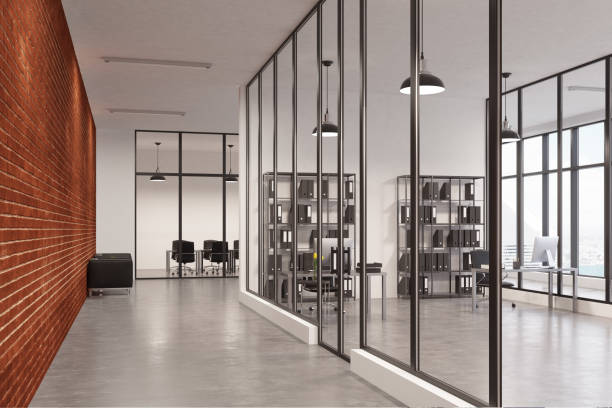Commercial office hallway with clean painted finishes by an interior painter in Pinellas County, FL