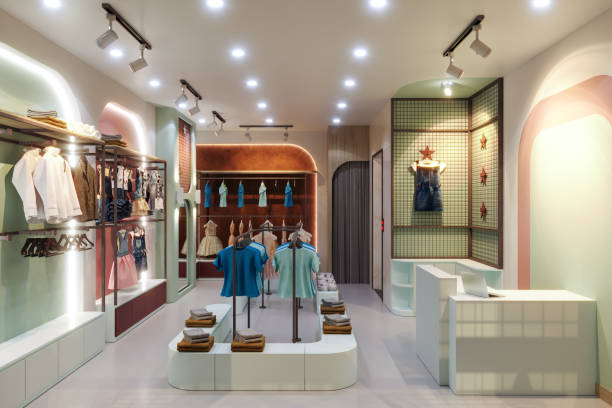 Retail boutique with soft green, blush pink, and warm neutral walls by an interior painter in Pinellas County, FL.